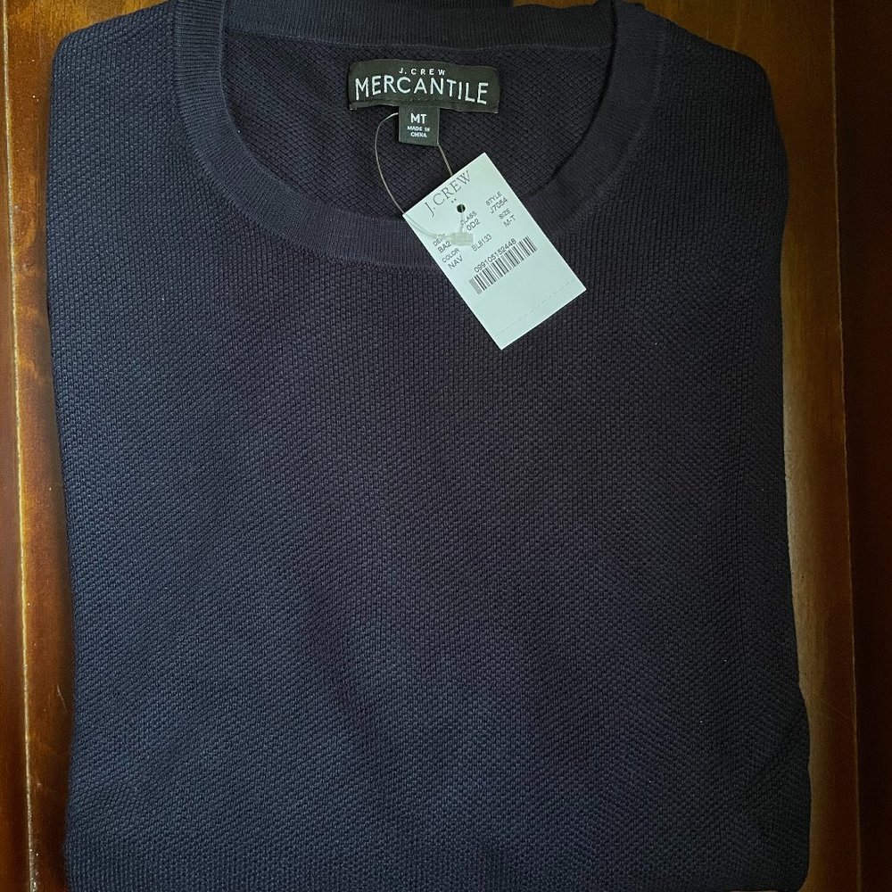 J. Crew Men's Cotton Pique Crewneck Sweater